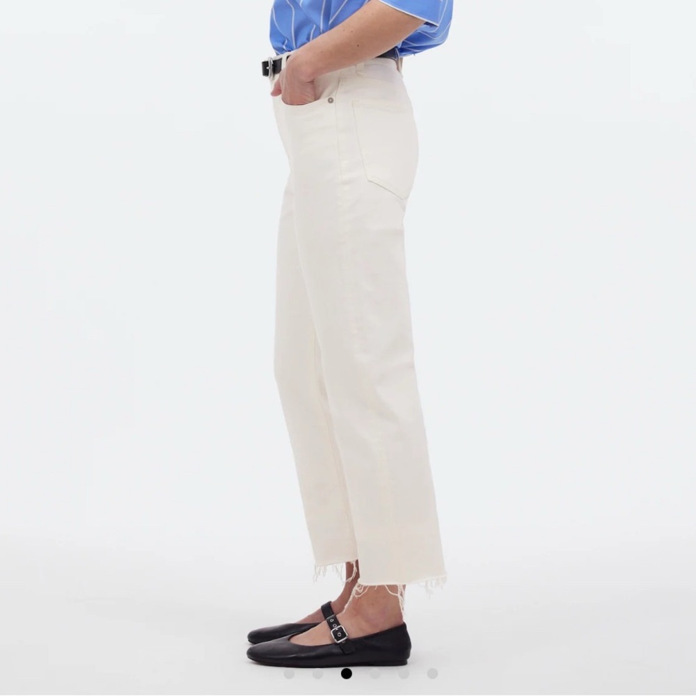 Brand New Madewell ‘90s Straight High Waist Crop Jean - White Size 24